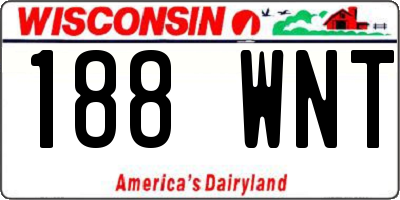 WI license plate 188WNT