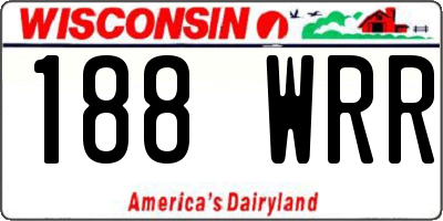 WI license plate 188WRR