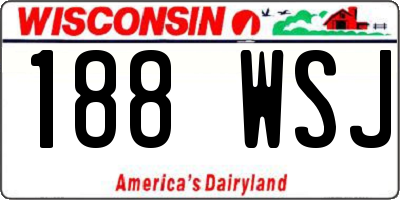 WI license plate 188WSJ