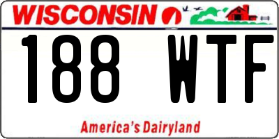 WI license plate 188WTF