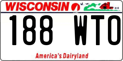 WI license plate 188WTO