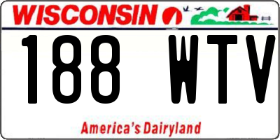 WI license plate 188WTV