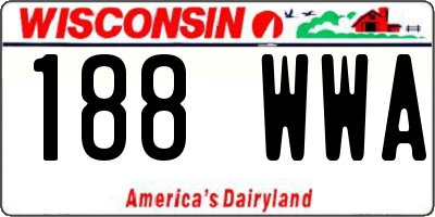 WI license plate 188WWA