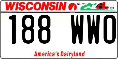 WI license plate 188WWO
