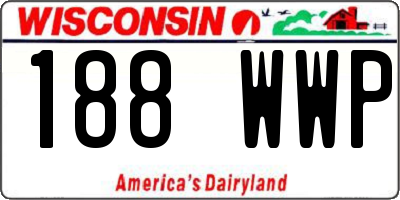 WI license plate 188WWP