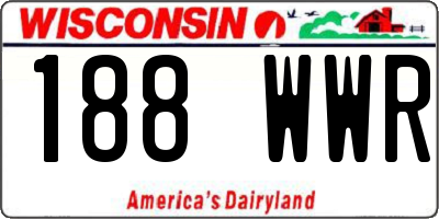 WI license plate 188WWR