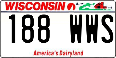 WI license plate 188WWS