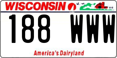 WI license plate 188WWW