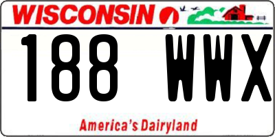 WI license plate 188WWX