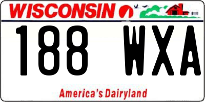 WI license plate 188WXA