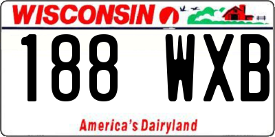 WI license plate 188WXB