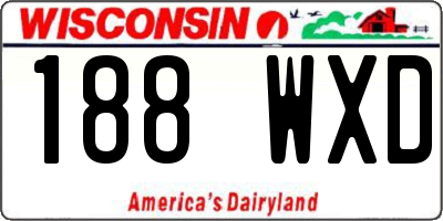 WI license plate 188WXD