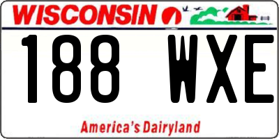 WI license plate 188WXE