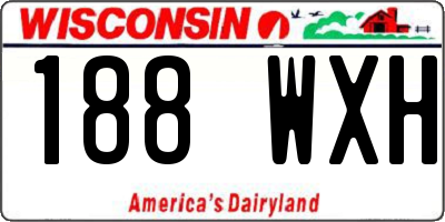 WI license plate 188WXH