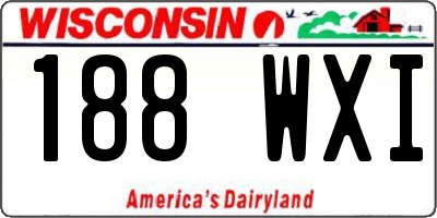 WI license plate 188WXI