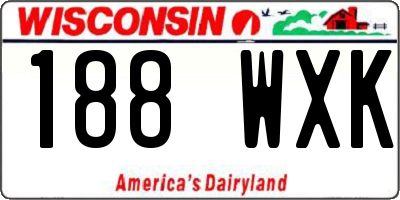 WI license plate 188WXK