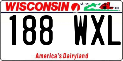 WI license plate 188WXL
