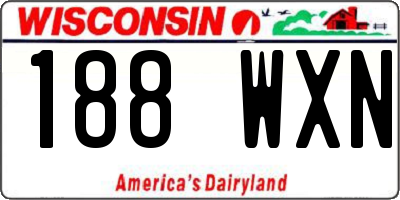 WI license plate 188WXN