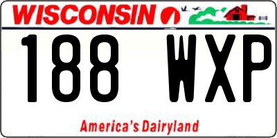 WI license plate 188WXP