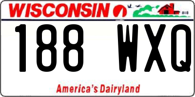 WI license plate 188WXQ