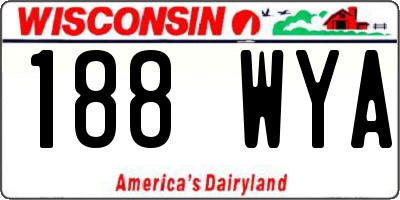 WI license plate 188WYA