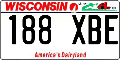 WI license plate 188XBE