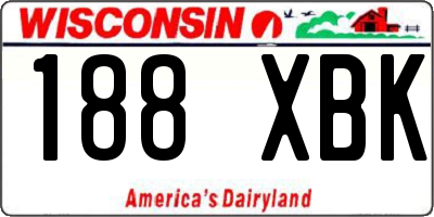 WI license plate 188XBK