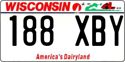WI license plate 188XBY