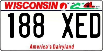 WI license plate 188XED