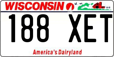 WI license plate 188XET