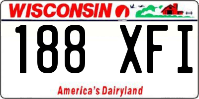 WI license plate 188XFI