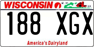 WI license plate 188XGX