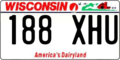 WI license plate 188XHU