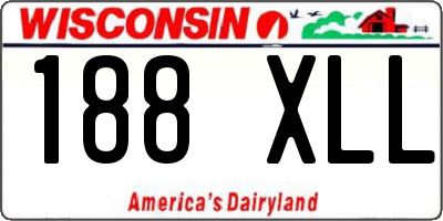 WI license plate 188XLL