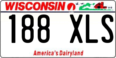 WI license plate 188XLS