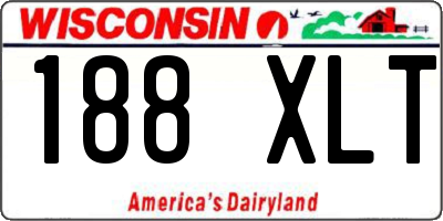 WI license plate 188XLT