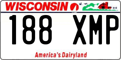 WI license plate 188XMP