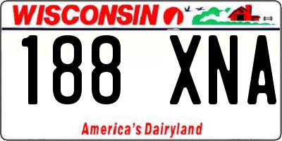 WI license plate 188XNA