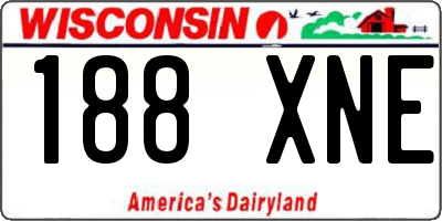 WI license plate 188XNE