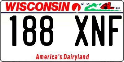 WI license plate 188XNF