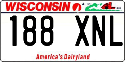 WI license plate 188XNL