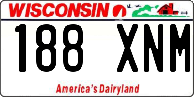 WI license plate 188XNM