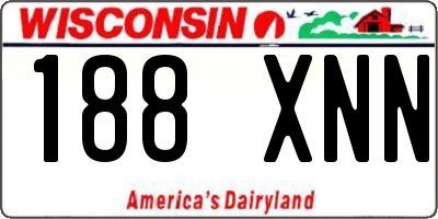 WI license plate 188XNN