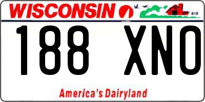 WI license plate 188XNO