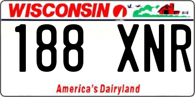 WI license plate 188XNR