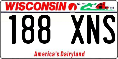 WI license plate 188XNS