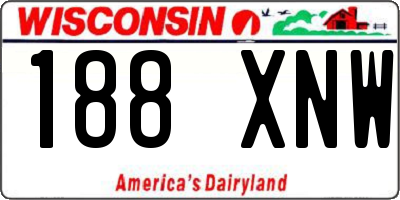 WI license plate 188XNW