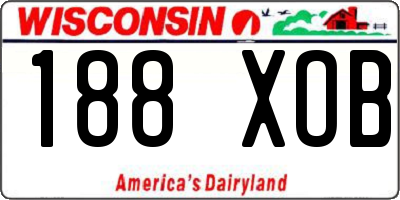 WI license plate 188XOB