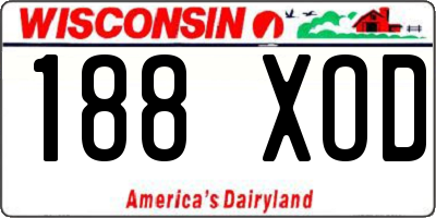 WI license plate 188XOD