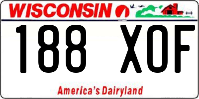 WI license plate 188XOF